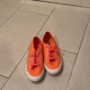Superga Orange Canvas Sneakers